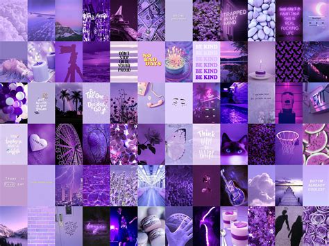 Purple Aesthetic Wall Collage Kit Decorate You Room It Is Perfect