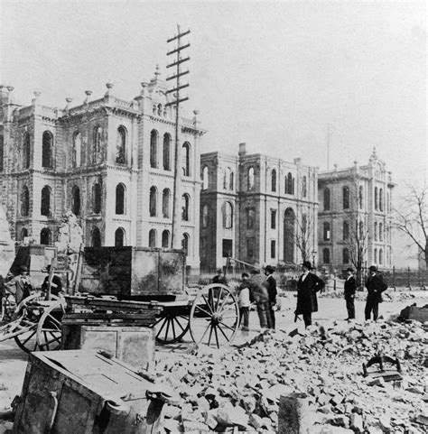 8, 1871, a fire erupted in the o'leary family barn at 137 dekoven street in chicago. Chicago Courthouse After Fire, Il, 1871 Photograph by ...