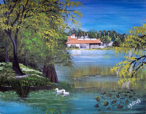 Lake Hollingsworth Landscape Painting By Gloria E Barreto Rodriguez