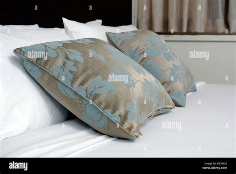 A Freshly Made Bed In A Hotel Bedroom Stock Photo Alamy