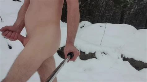 💖 nude winter walk with masturbation👍and with cumshot💦