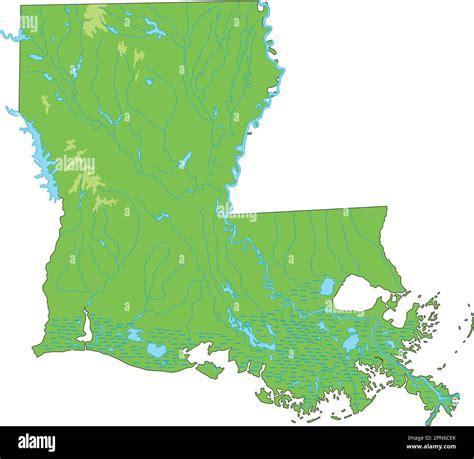 High Detailed Louisiana Physical Map Stock Vector Image And Art Alamy