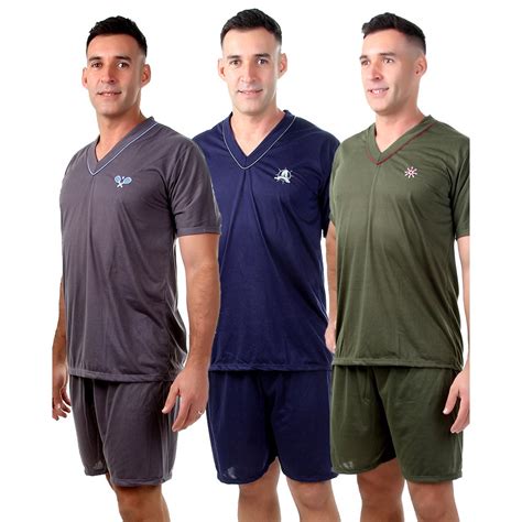 Kit Pijama Masculino Adulto Curto Ver O Manga Curta E Short Isa