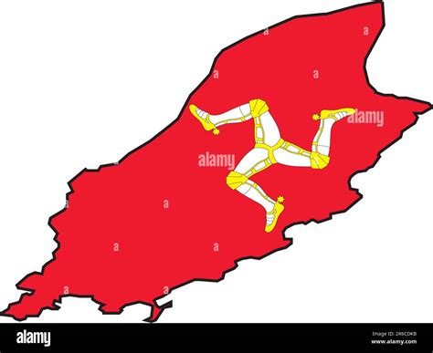 Illustration Vector Of A Map And Flag From Isle Of Man Stock Vector