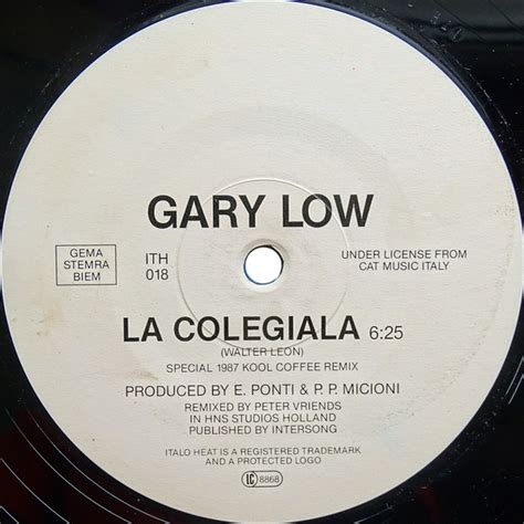 Gary Low La Colegiala Special 1987 Kool Coffee Remix 1989 Vinyl