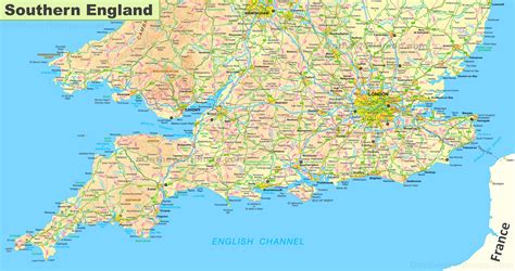 County Map Of Southern England Engladra
