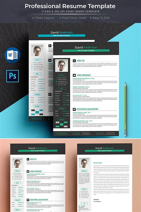 My previous resume was really weak and i used to spend hours adjusting it in word. David Anderson - Ms Word Format Web & Graphic Designer Resume Template #67926