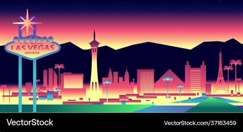 Las Vegas Skyline Royalty Free Vector Image Vectorstock