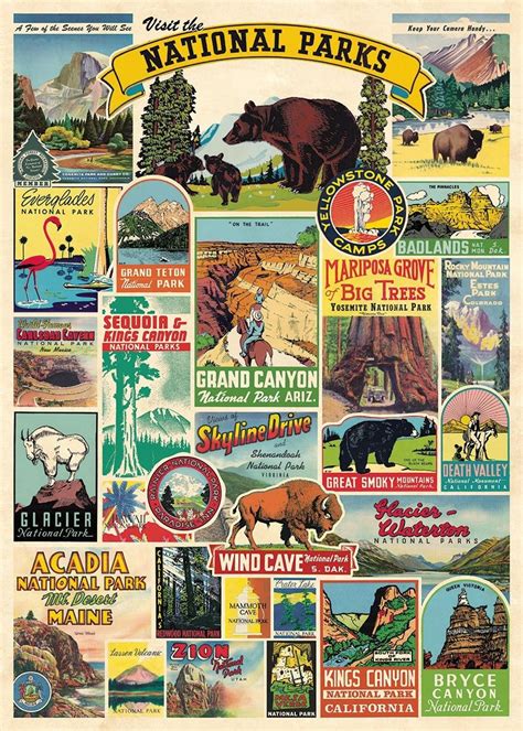 National Parks Poster National Parks Print National Parks Etsy