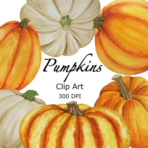 Hand Painted Watercolor Pumpkins Clip Art Digital Download Etsy