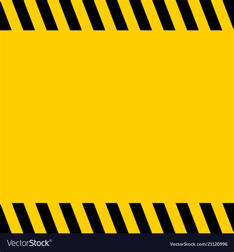 Black And Yellow Warning Line Striped Square Title