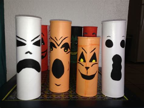 Painted Pringles Cans Halloween Craft Activities Halloween Diy