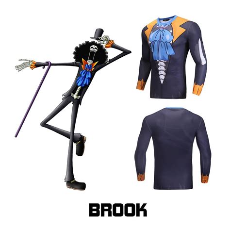 One piece anime workout clothes. Soul King Brook Long Sleeve Compression Shirt for Men ...