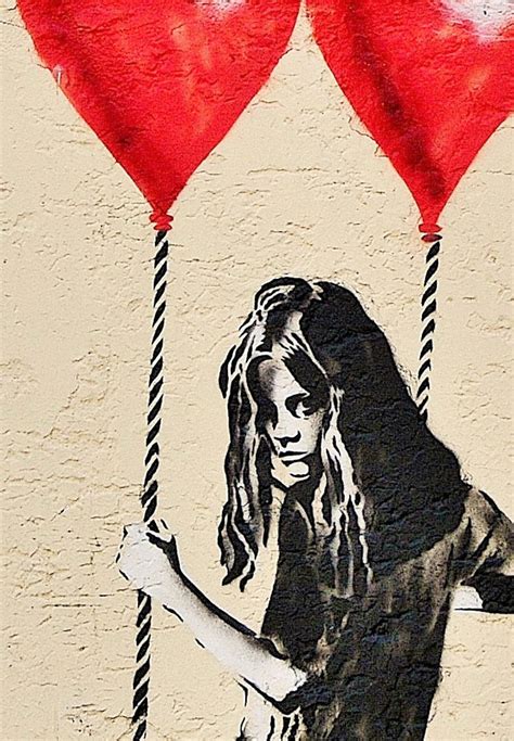 Mural Banksy Red Balloons Girl Swing Abstract Super Size Print Etsy
