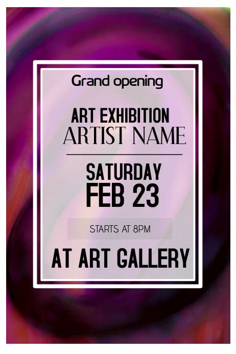 Art Exhibition Poster Template Postermywall