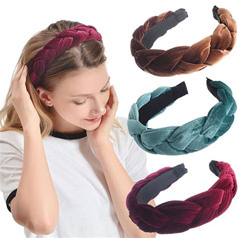 Iloovee 3 Pack Velvet Headbands For Women Thick Headband