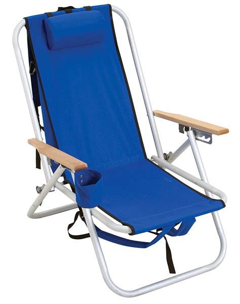 The low profile design allows you to stretch your legs out while you sit. Aluminum Backpack Chair by Rio Beach