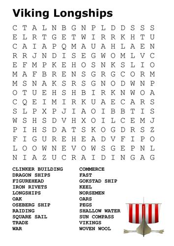 Viking Longships Word Search By Sfy773 Teaching Resources