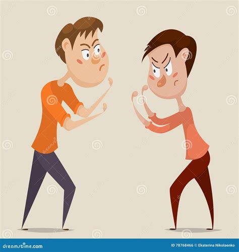 Quarrel Fight Of Angry People Group Aggressive Man Woman Quarreling