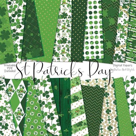 Patrick's day is an enchanted time—a day to begin transforming winter's dreams into summer's magic. adrienne cook. St Patricks day digital paper, Green, Glitter, Shamrocks ...