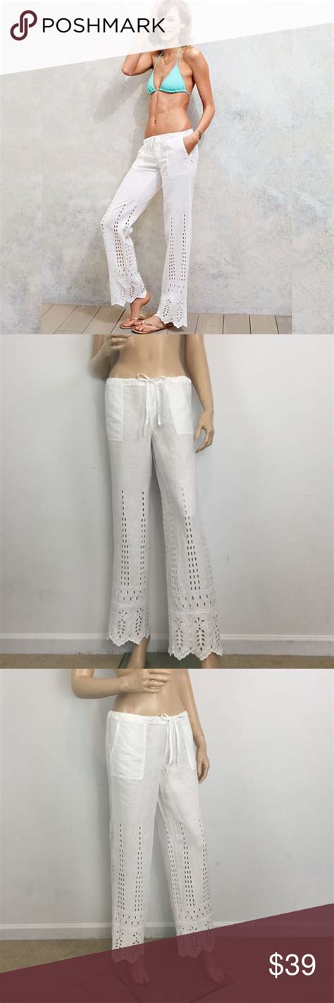 Victoria’s Secret White Linen Eyelet Beach Pants 4 Beach Pants Clothes Design Fashion
