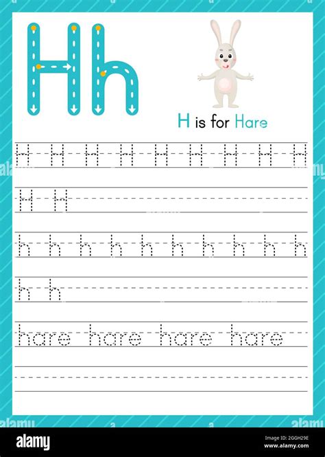 Trace Letter H Uppercase And Lowercase Alphabet Tracing Practice
