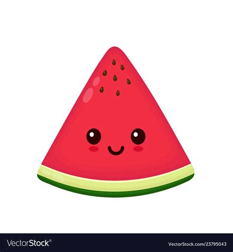 Happy Smilling Cute Watermelon Royalty Free Vector Image