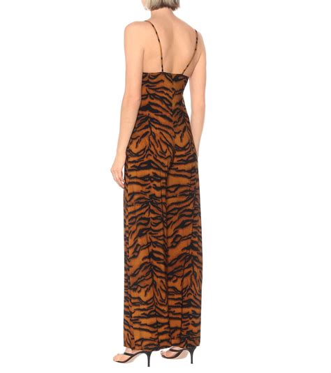Norma Kamali Exclusive To Mytheresa Tiger Print Jumpsuit In Orange Lyst