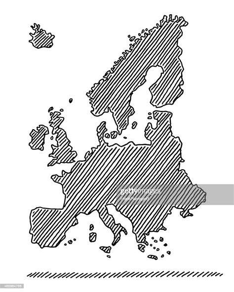 Handdrawn Map Europe In Black Drawing High Res Vector Graphic Getty