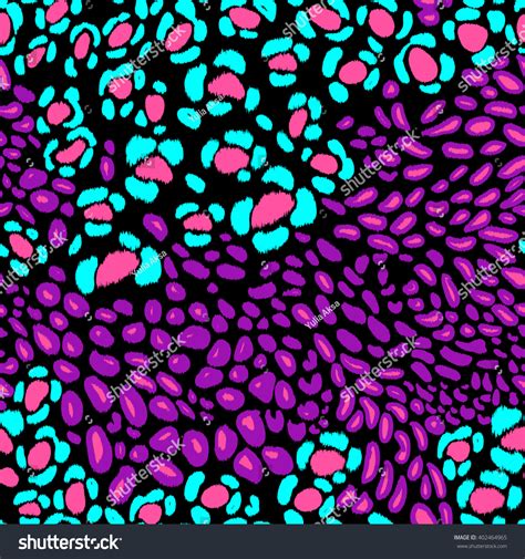 Leopard Print Pattern Neon Color On Stock Vector 402464965