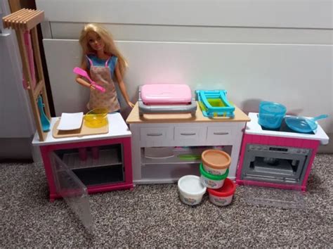 Mattel Barbie Career Ultimate Kitchen With Doll Playset Lights And Sounds Play Doh 3178 Picclick