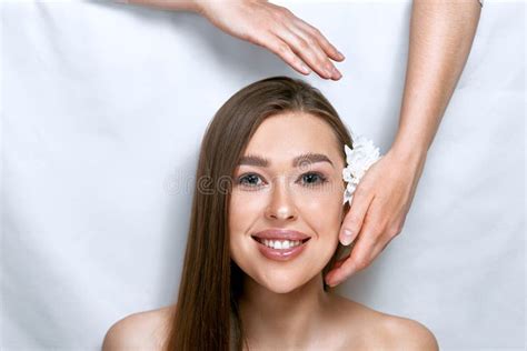 Face Massage Beautiful Of Young Woman Getting Spa Massage Treatment At Beauty Spa Salonspa