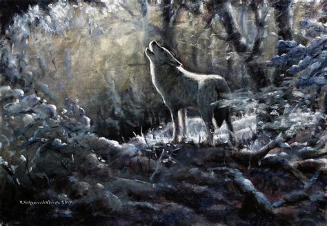 The Lone Wolf Painting By Valentin Katrandzhiev Fine Art America