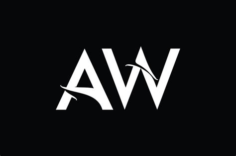 AW Monogram logo design By Vectorseller | TheHungryJPEG.com