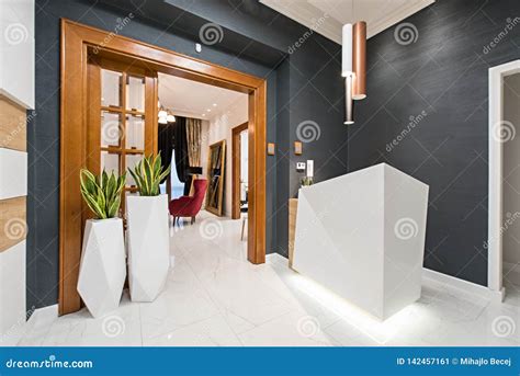 Reception Area In Luxury Dental Clinic Stock Image Image Of Indoor