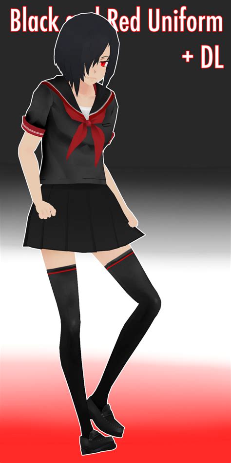 Black And Red Uniform For Yandere Simulator By Suchisan0600 On Deviantart