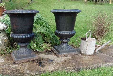 Antiques Atlas Pair Of Very Large Victorian Cast Iron Garden Urns
