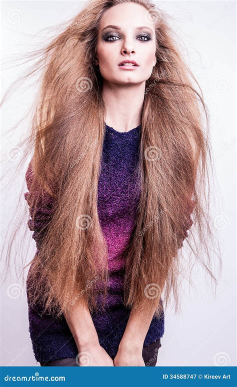 Photo Of Beautiful Fashion Woman With Magnificent Hair Stock Image