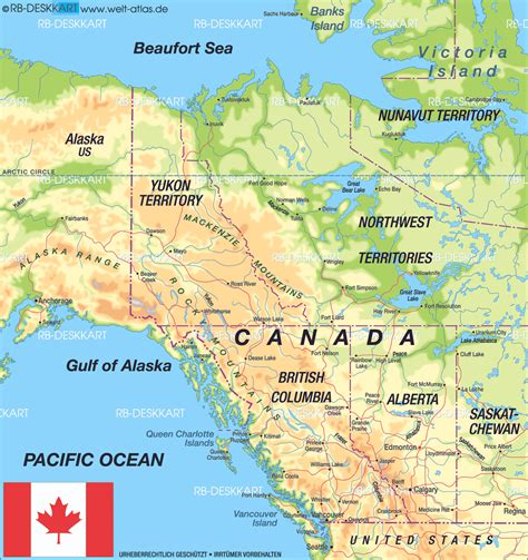 Karte Von Kanada West Region In Kanada Welt Atlasde