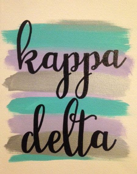 Kappa Delta Paint Stroke Sorority Canvas By Greekcanvases On Etsy