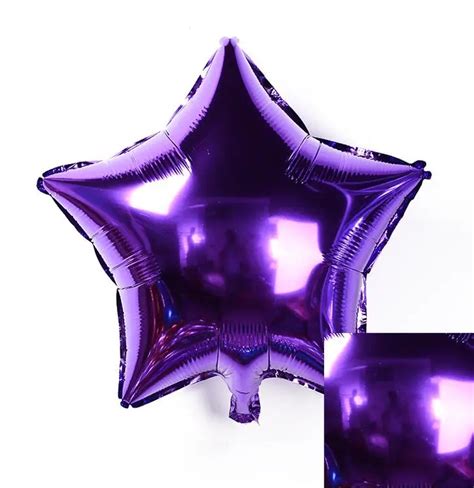 2pcs 18 Inches Romantic Purple Star Decor Foil Helium Balloons Birthday