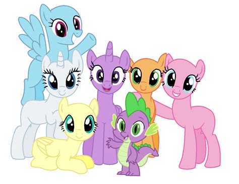 Mane 6 Group Picture Base My Little Pony Friendship Little Pony My