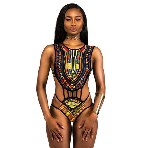 Women African Print Bikini Set Swimwear Push Up Padded Bra Swimsuit Beachwear Bandr African Styles