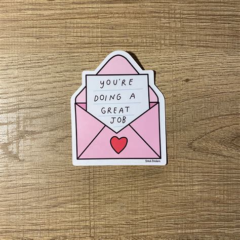 Youre Doing A Great Job Sticker Motivational Quote Etsy
