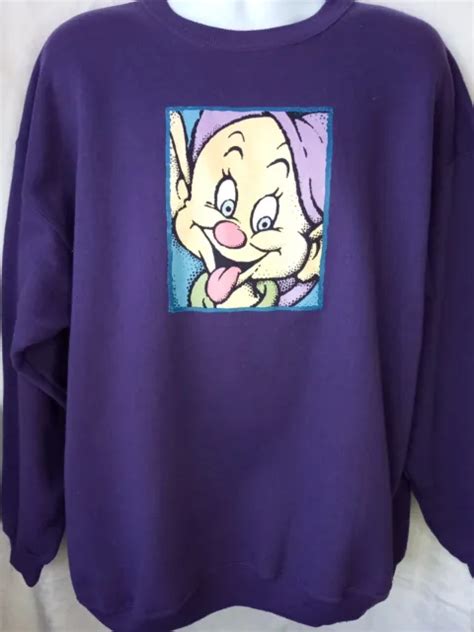 Vintage Disney Dopey Seven Dwarfs Purple Sweatshirt Sweater Xl 2428 Picclick