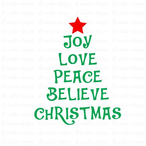 Joy Love Peace Believe Christmas Svg Files Christmas