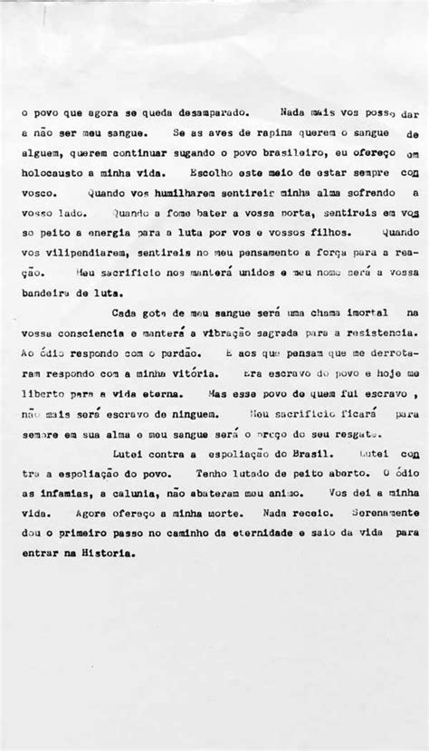 A história é a essência de inúmeras biografias Carta testamento de Getúlio Vargas
