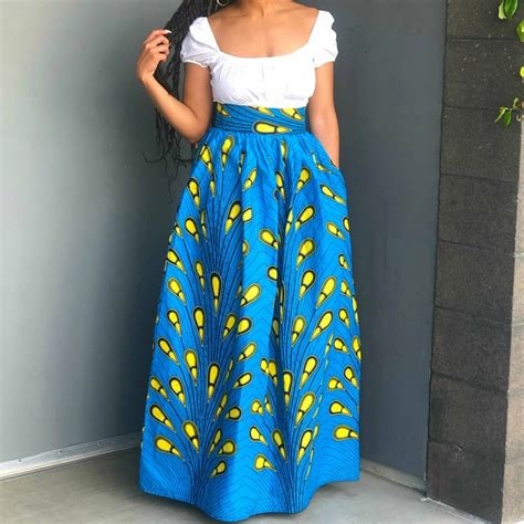 Ankara Maxi Long Skirts High Waisted Skirtafrican Print Etsy
