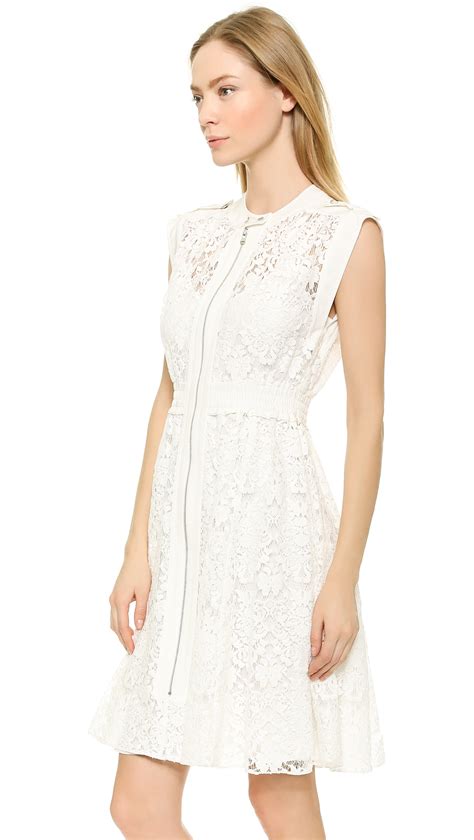 Lyst Rebecca Taylor Floral Lace Dress Cream In White