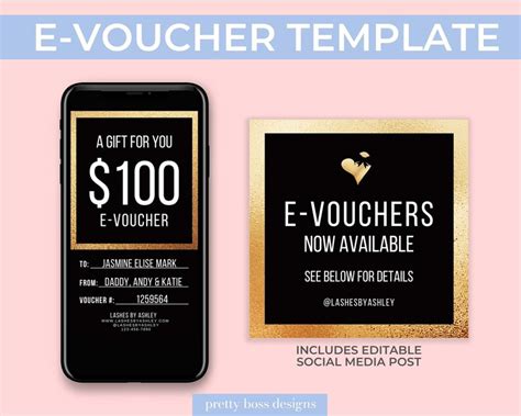 E Voucher Template Electronic Gift Certificate For Etsy My XXX Hot Girl